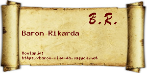 Baron Rikarda névjegykártya